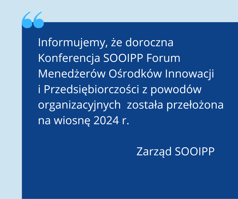 Konferencja SOOIPP - zmiana terminu