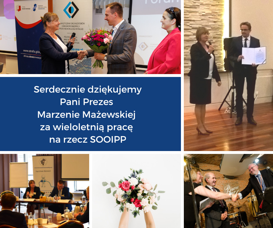 Zarząd SOOIPP serdecznie dziękuje Pani Prezes Marzenie Mażewskiej  za wieloletnią pracę na rzecz SOOIPP